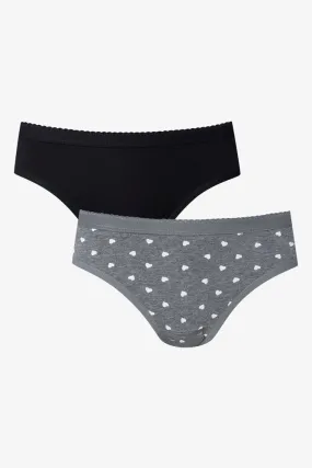 2 Pack Period Panty Black & Grey