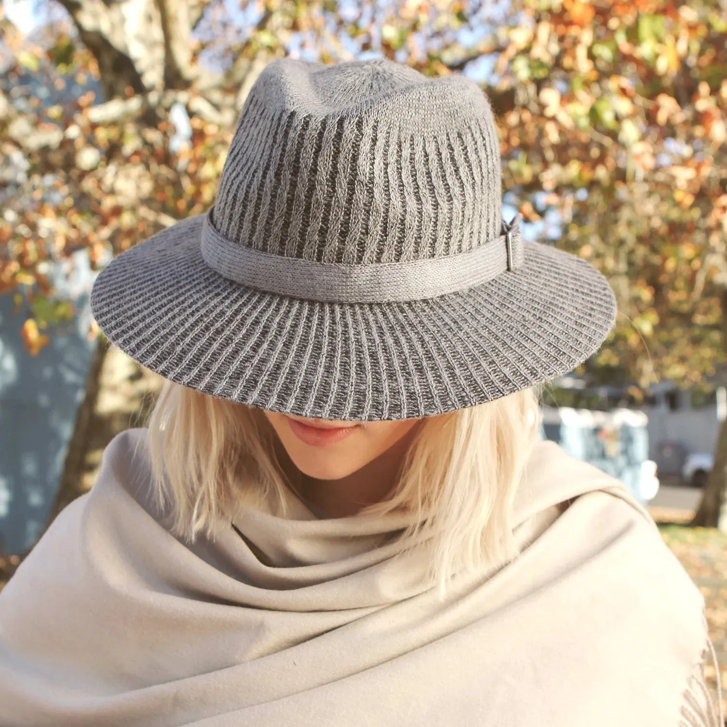 360Five Robin Fedora Cable Knit Hat