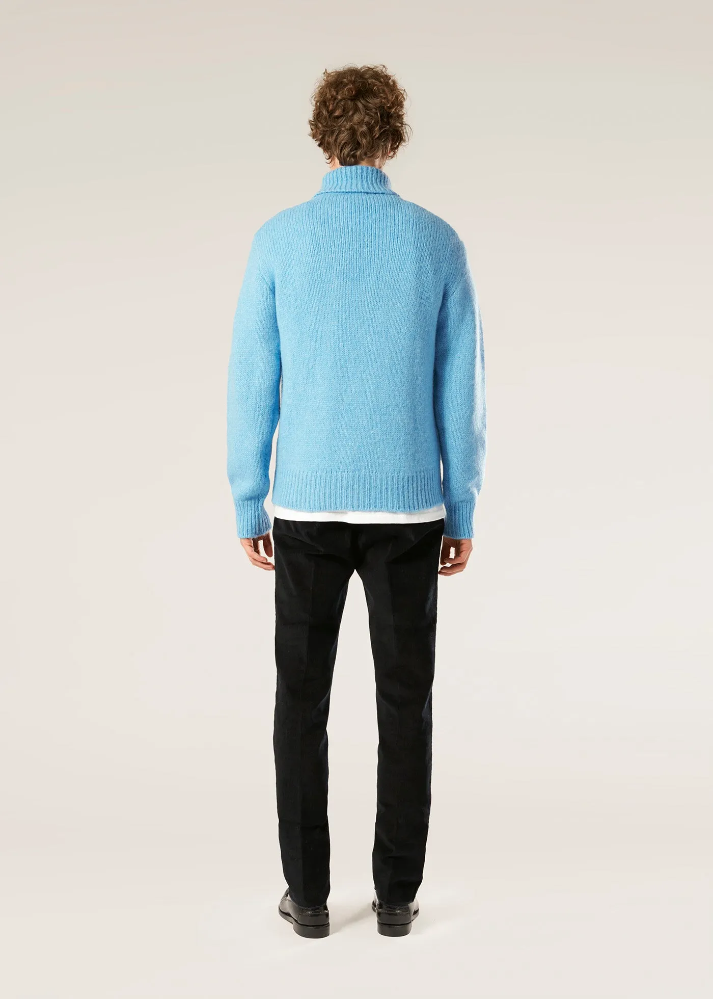 AAMINTORE LIGHT BLUE WOOL TURTLENECK