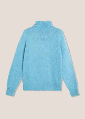 AAMINTORE LIGHT BLUE WOOL TURTLENECK