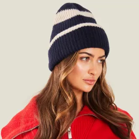 Accessorize London Women's Lucy Stripe Beanie In Wool Blend