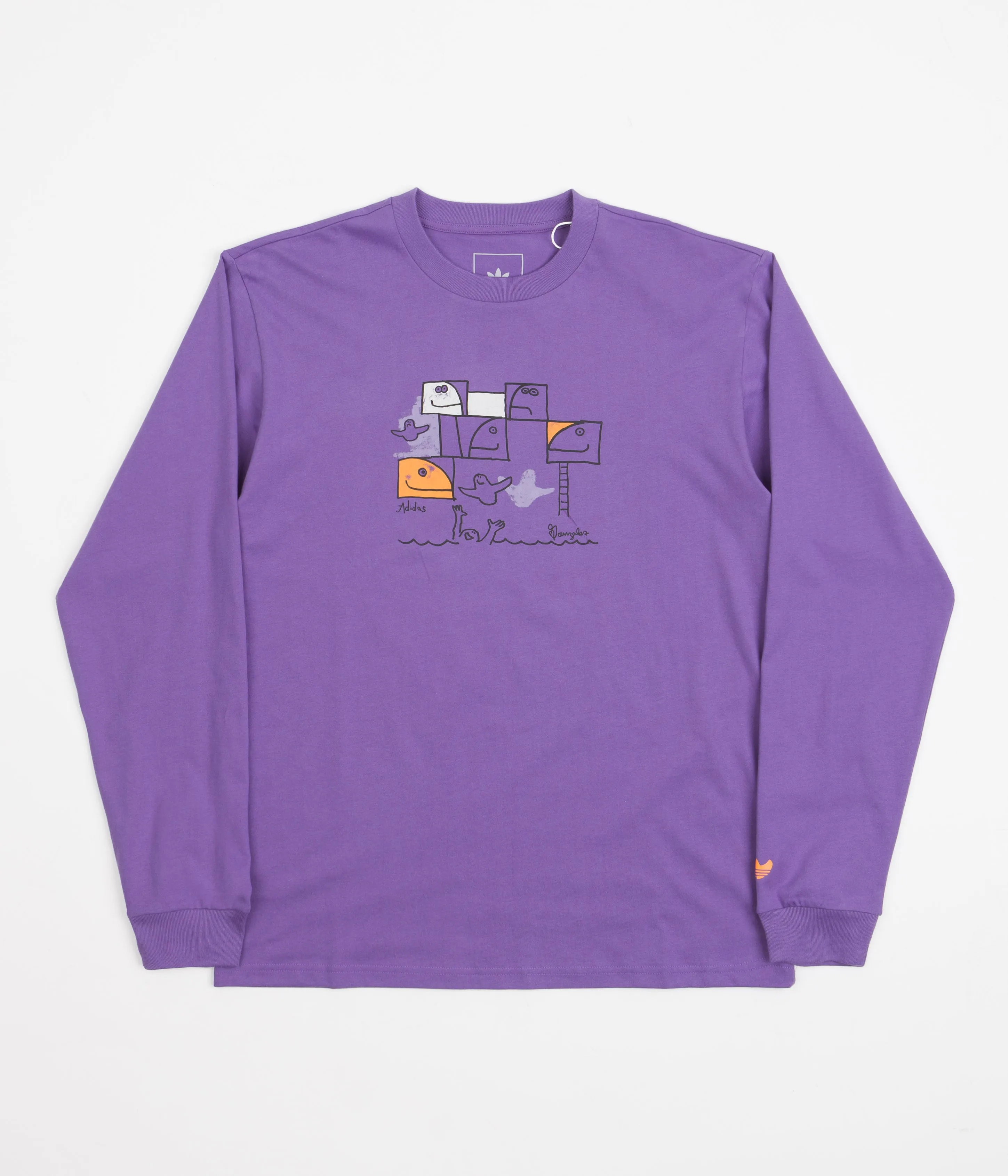 Adidas Shmoofoil Pool Long Sleeve T-Shirt - Purple Rush / Multi