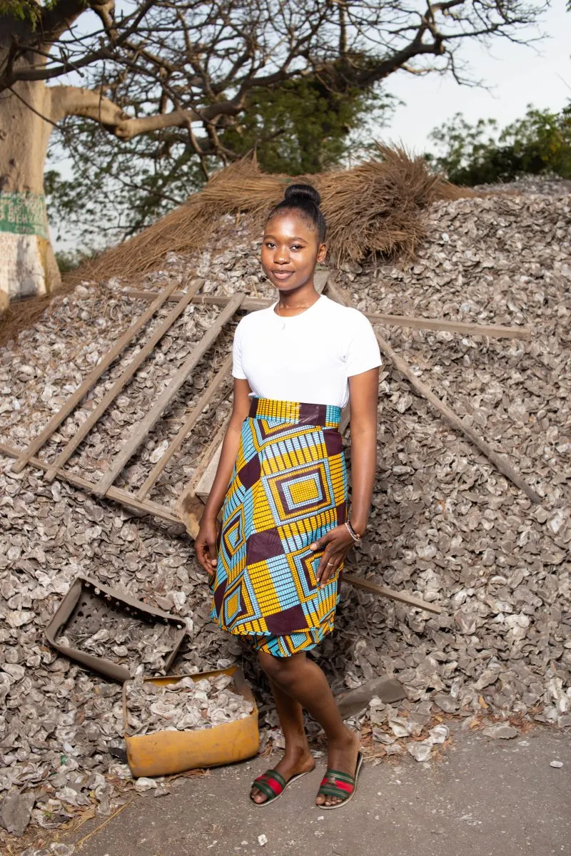 African Maxi Skirt In Blue Kente