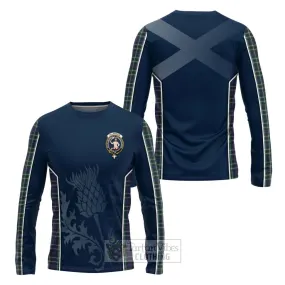 Allardice Tartan Long Sleeve T-Shirt with Family Crest and Scottish Thistle Vibes Sport Style