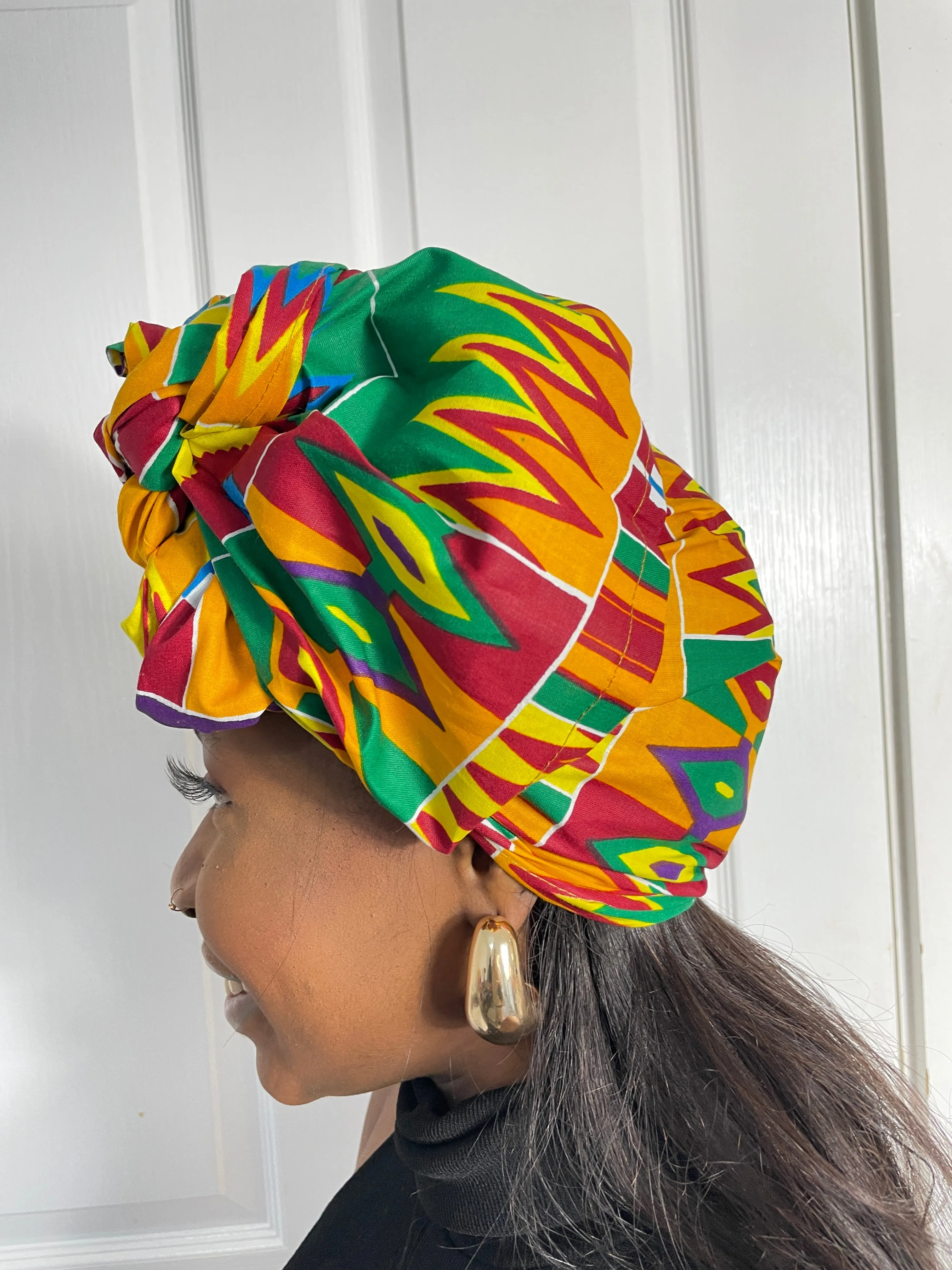 Arith Yellow and Green Ankara Headwrap/Scarf