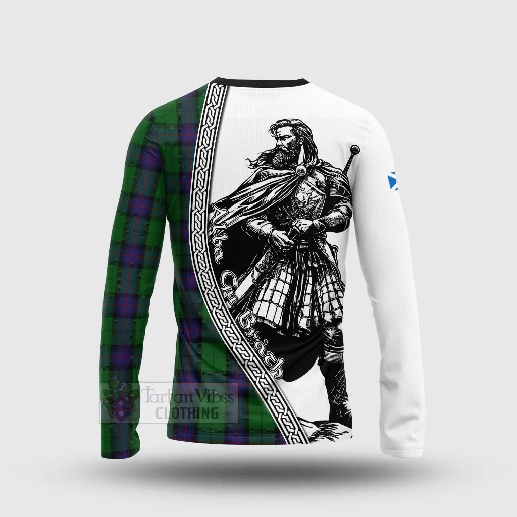 Armstrong Tartan Clan Crest Long Sleeve T-Shirt with Highlander Warrior Celtic Style