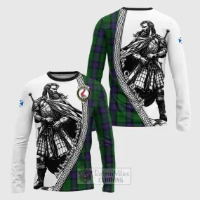 Armstrong Tartan Clan Crest Long Sleeve T-Shirt with Highlander Warrior Celtic Style