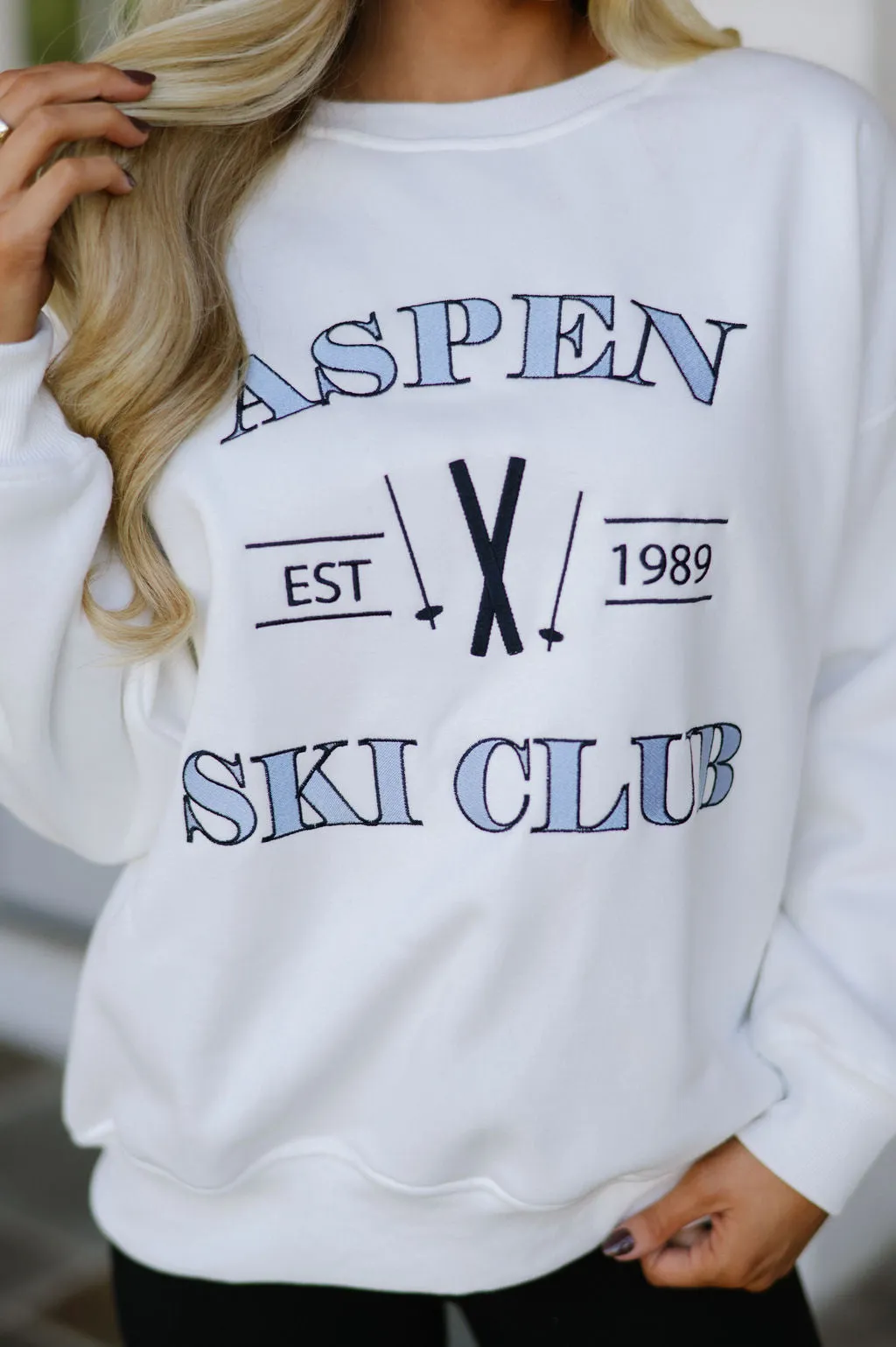 Aspen Ski Club Sweatshirt-White