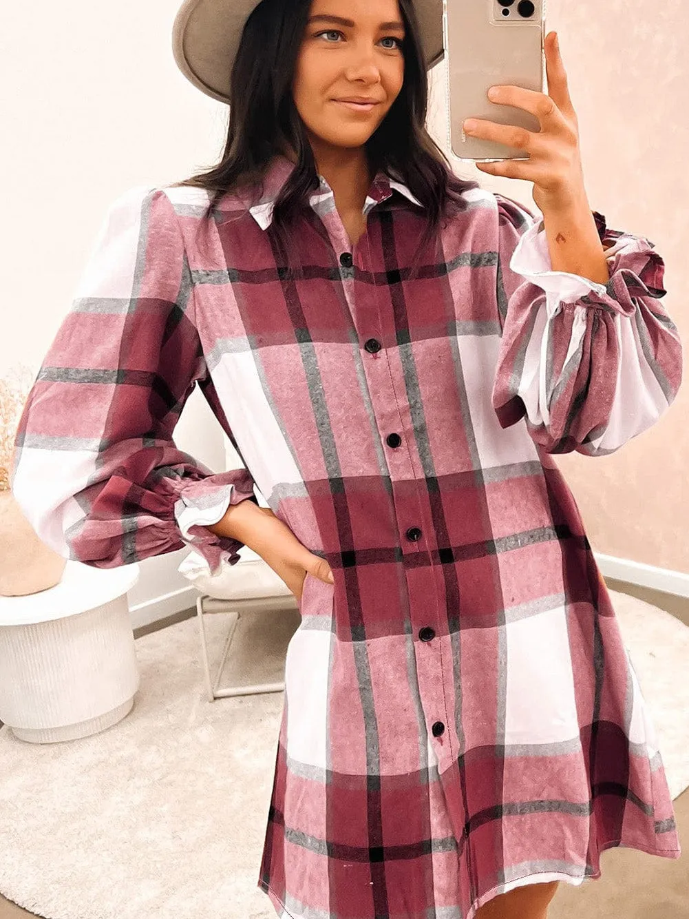 Autumn Winter Plaid Dress