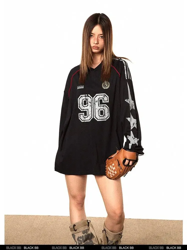 BB 96 Number Print Long Sleeve T-Shirt