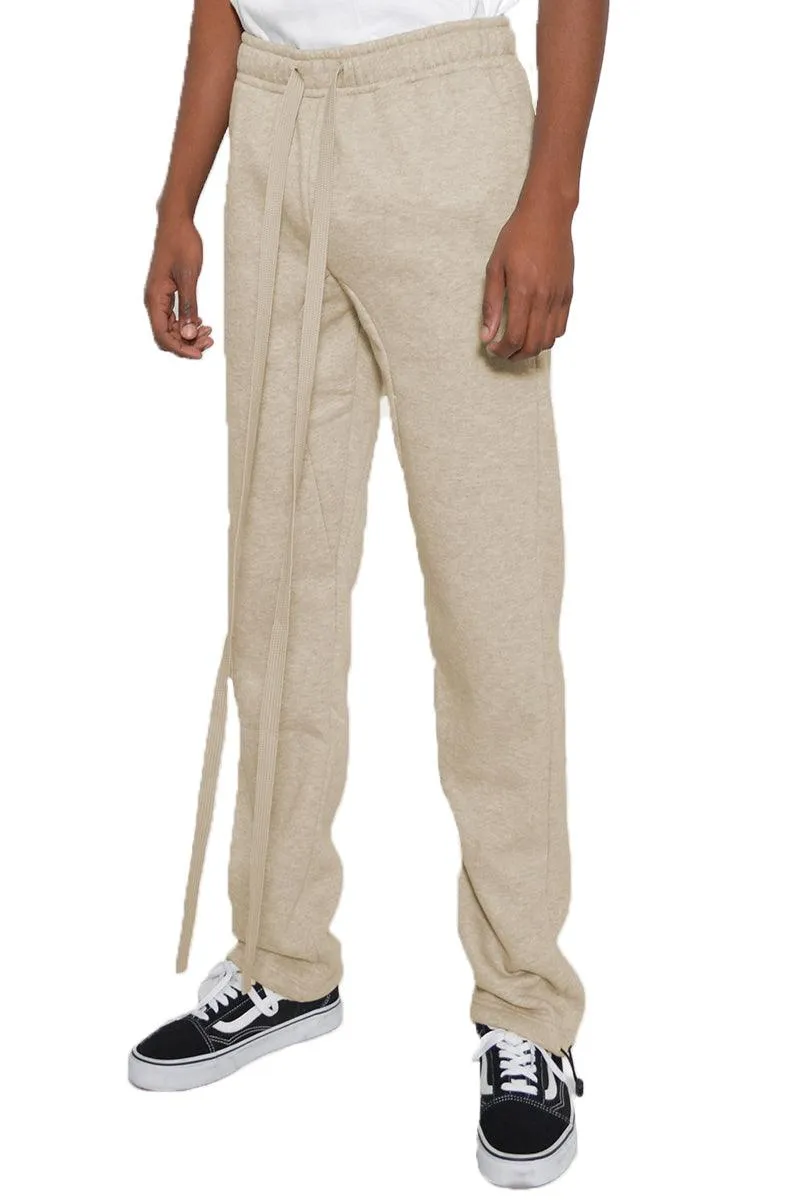 Beige Tshirt Ankle Toggle Sweatpants Set