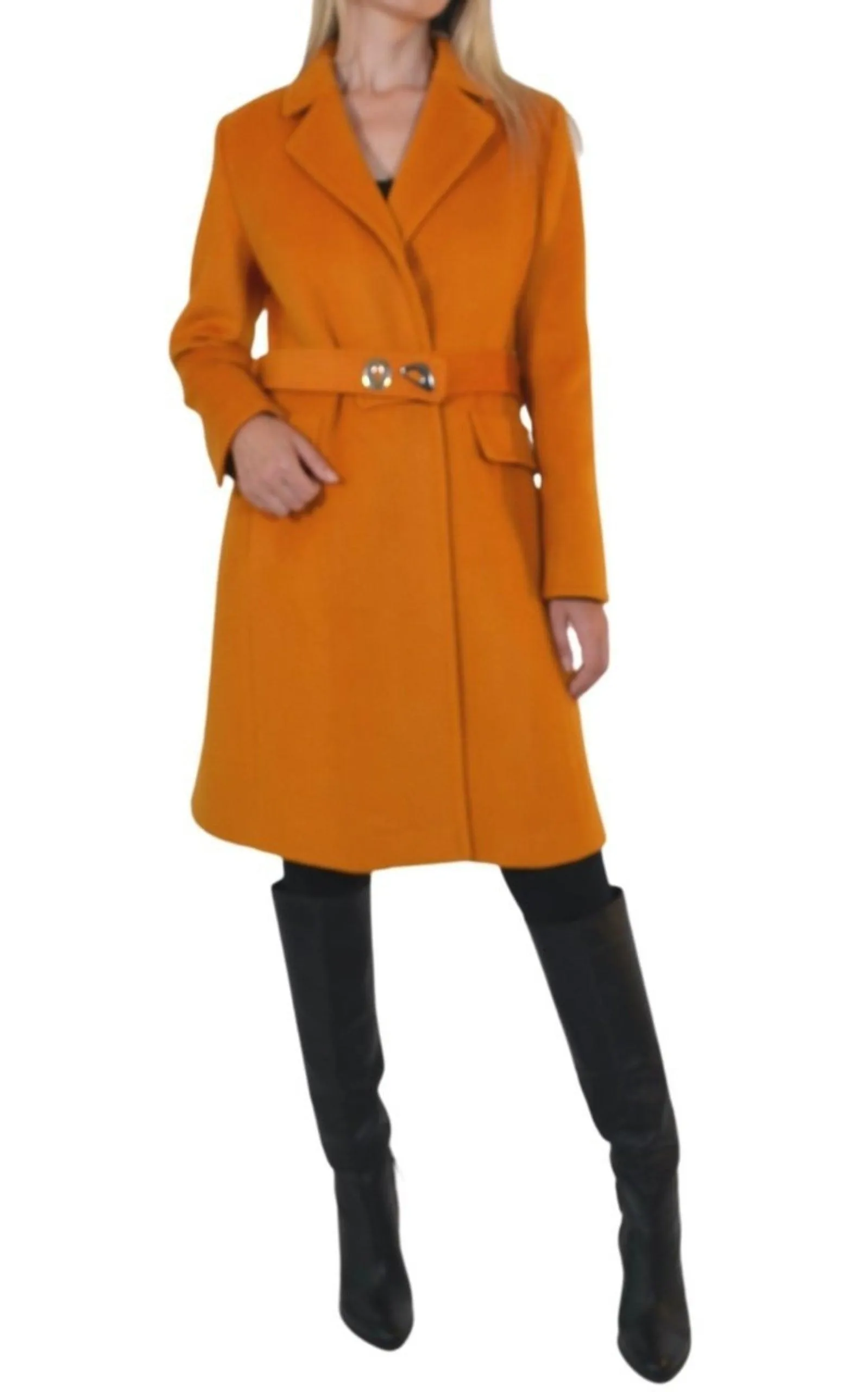 Belted Wool Blend Coat