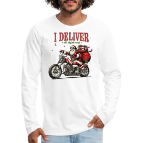 Biker Santa - I Deliver All Night Long (Naughty Christmas) Long Sleeve T-Shirt