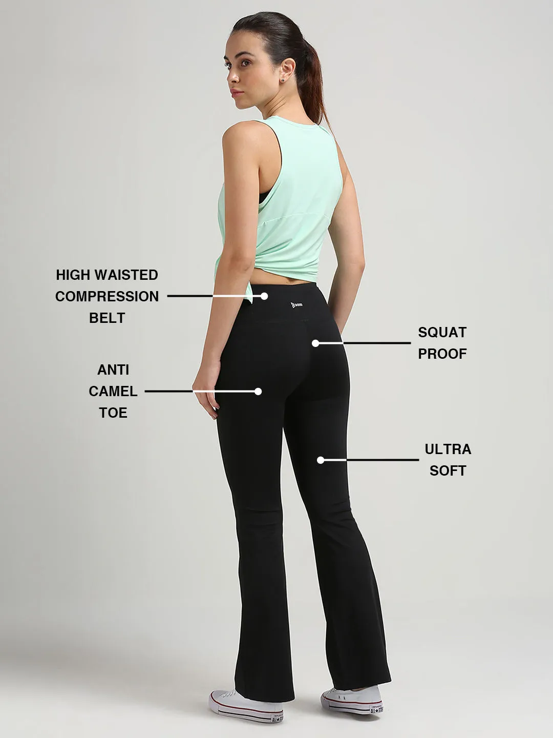 Black Functional Flared Pant