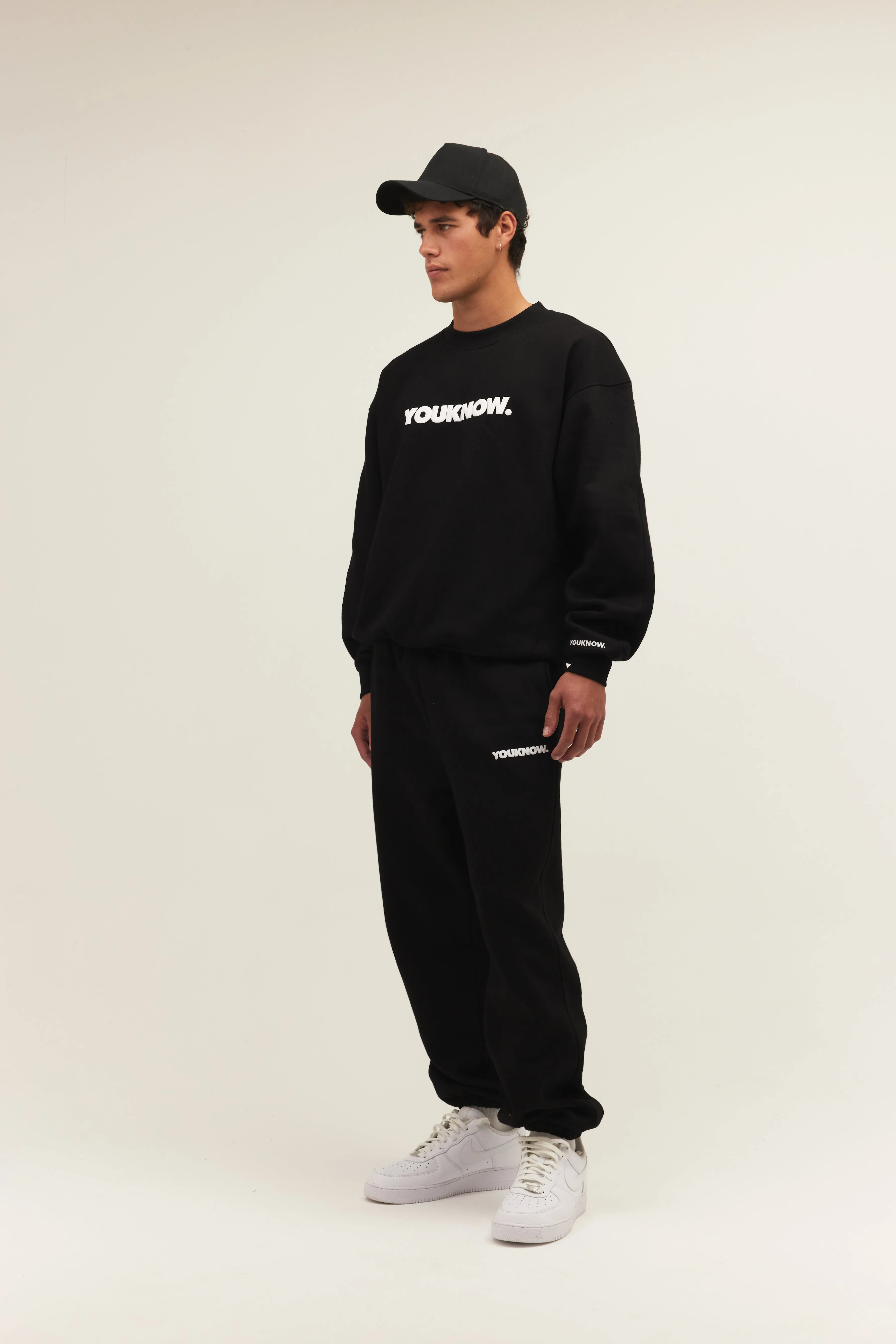 BLOCK CUFFED SWEATPANTS | BLACK