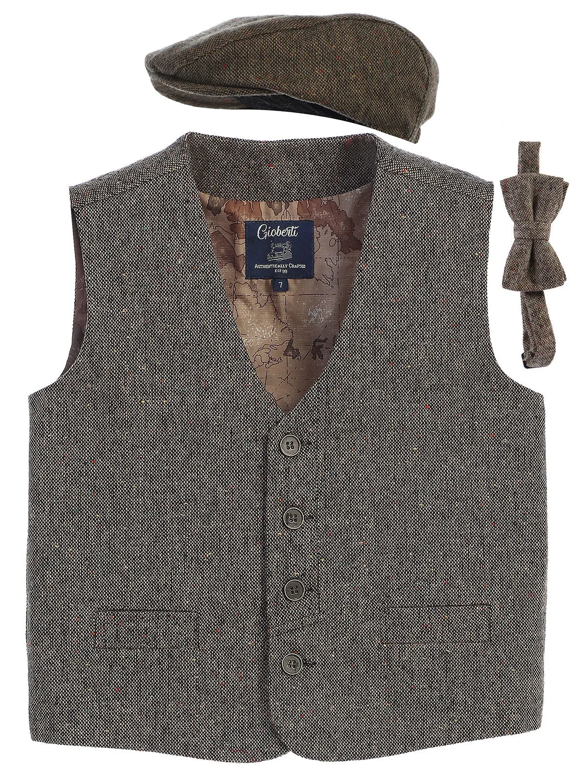 Boy's (8-16) 3pc Tweed Vest Set