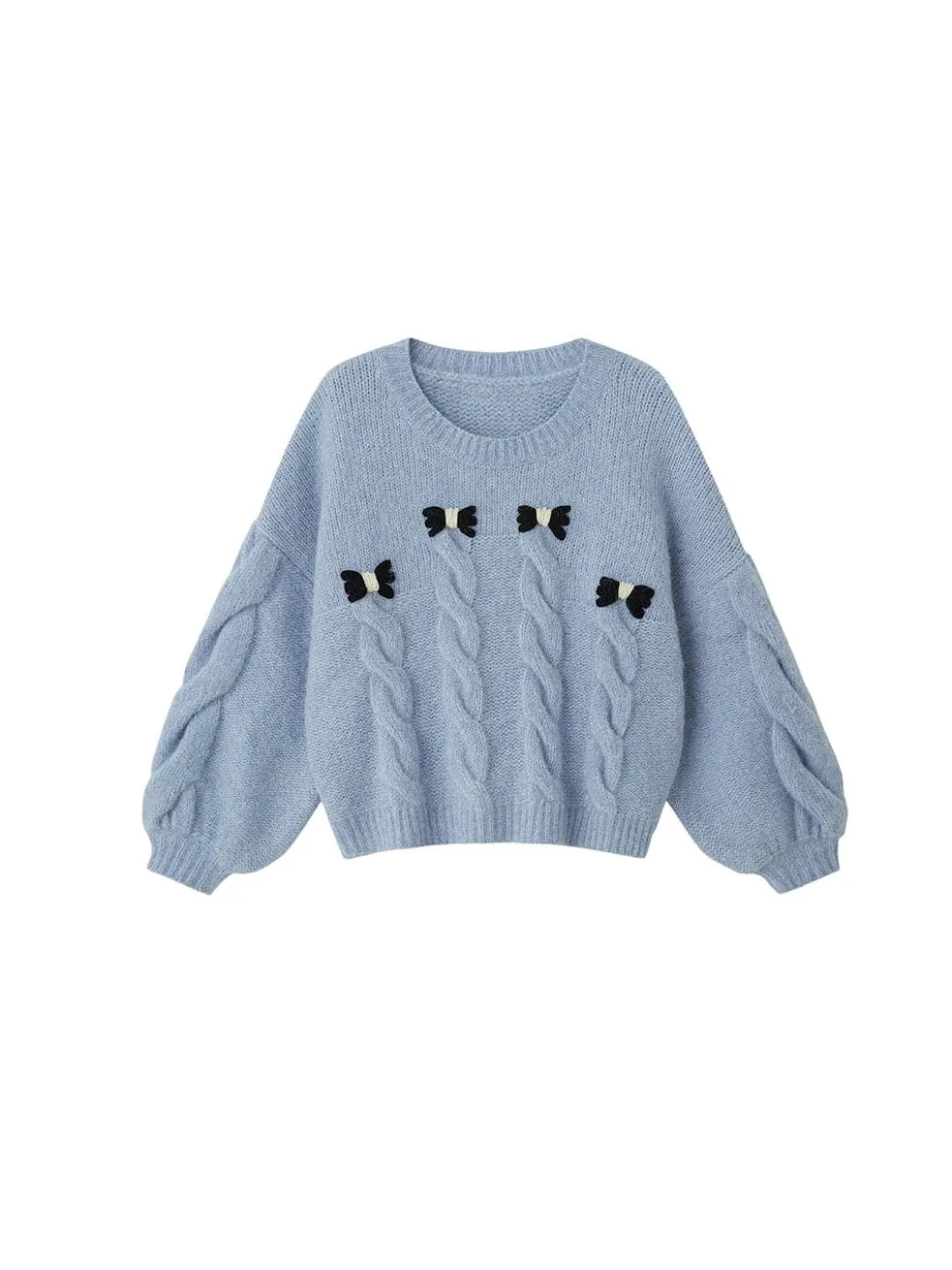 Cable Bow Knit Sweater