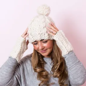 Cable Hat and Mitts Knitting Kit