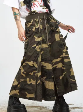 Camouflage Chain Maxi Skirt