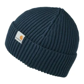 Carhartt WIP Hats Burbank Organic Cotton Fisherman Beanie Hat - Navy Blue