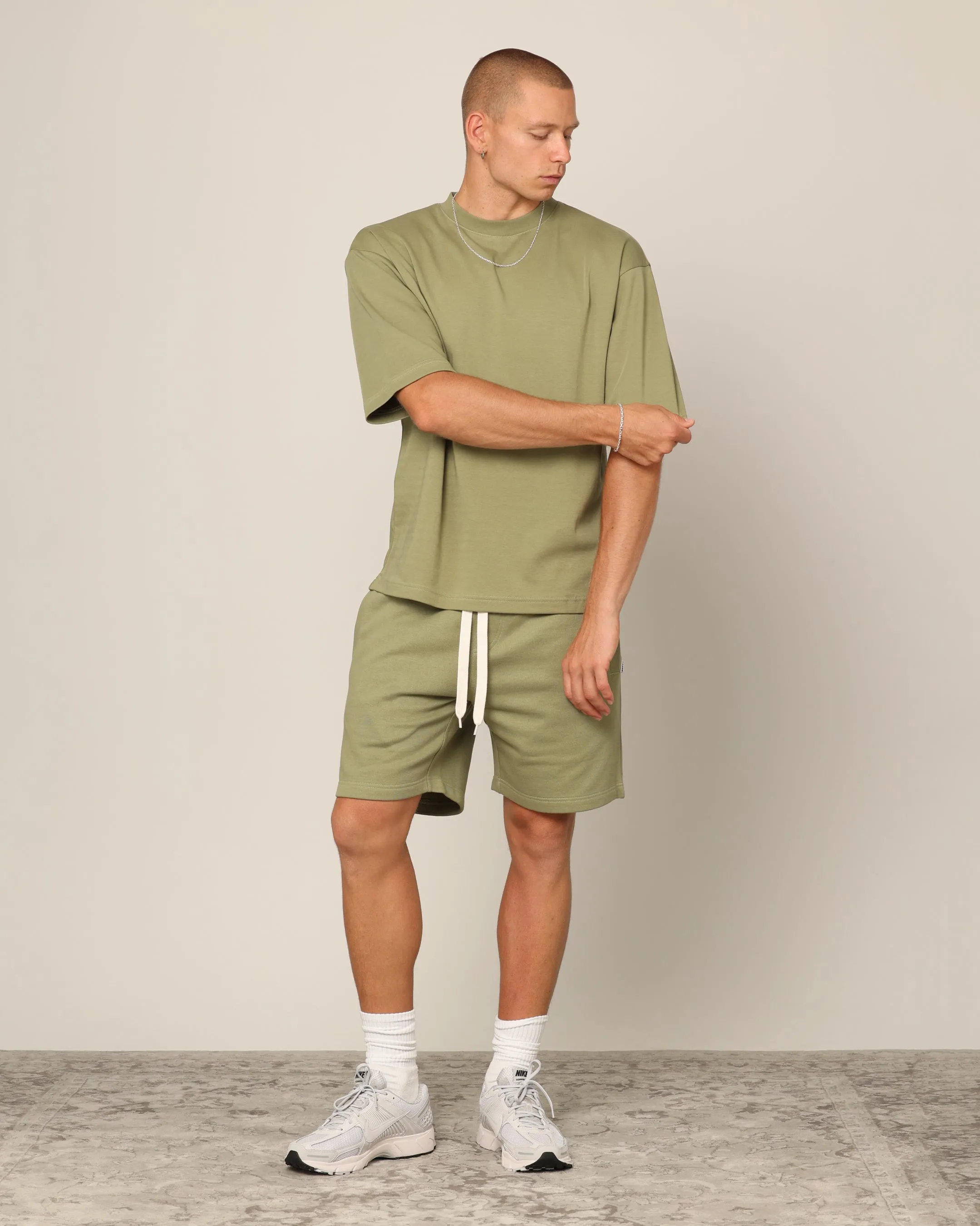 Carré Blanc Boxy T-Shirt Military