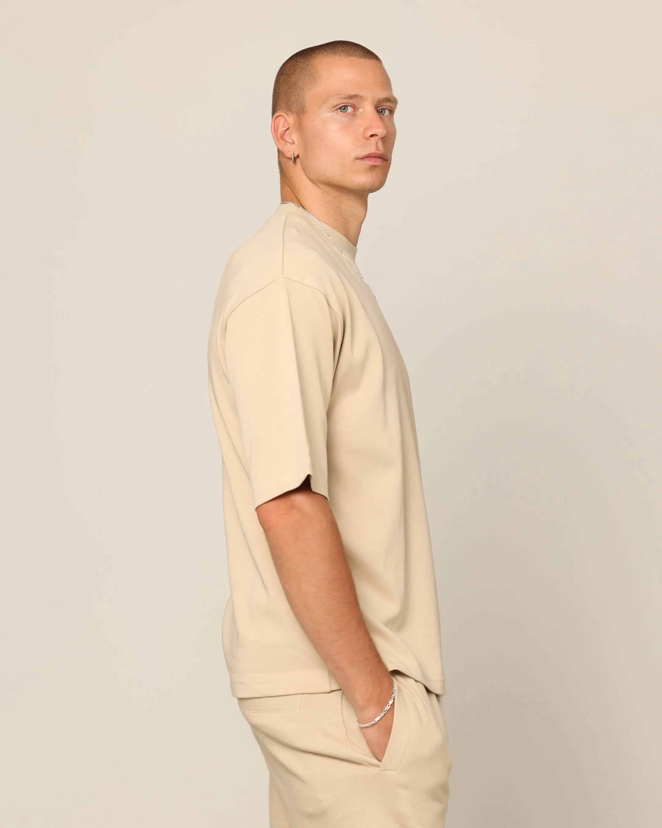 Carré Blanc Boxy T-Shirt Stone