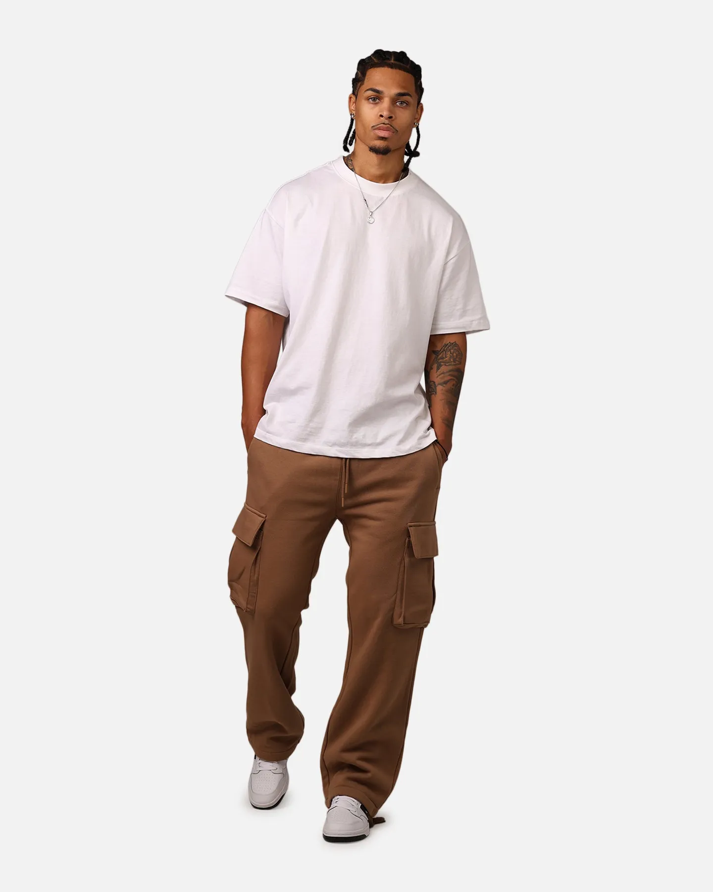 Carre Baggy Cargo Sweatpants Brown