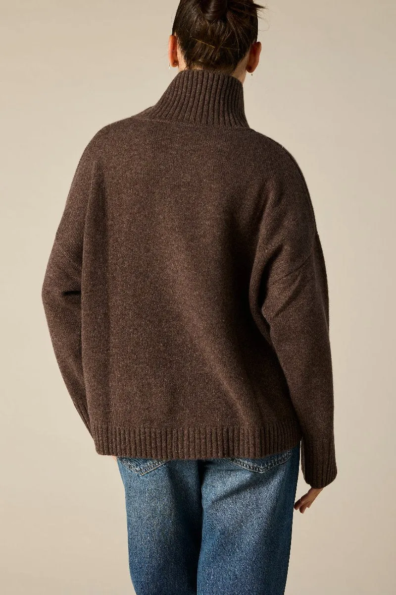 Cashmere Sunday Sweater in Woodland Brown