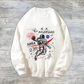 Casual round neck long sleeve printed sweatshirt