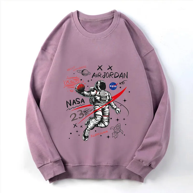 Casual round neck long sleeve printed sweatshirt