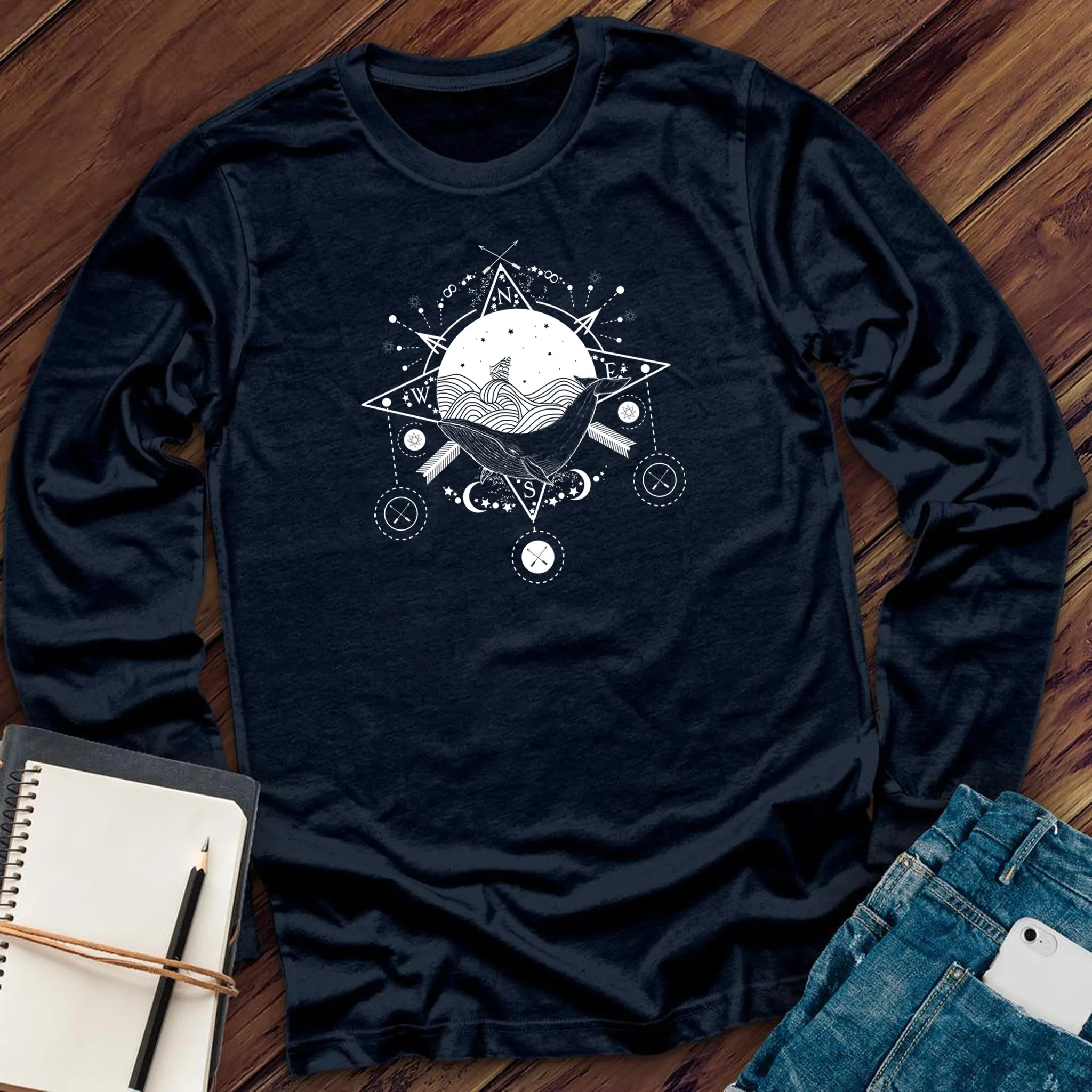 Celestial Ocean Compass Long Sleeve