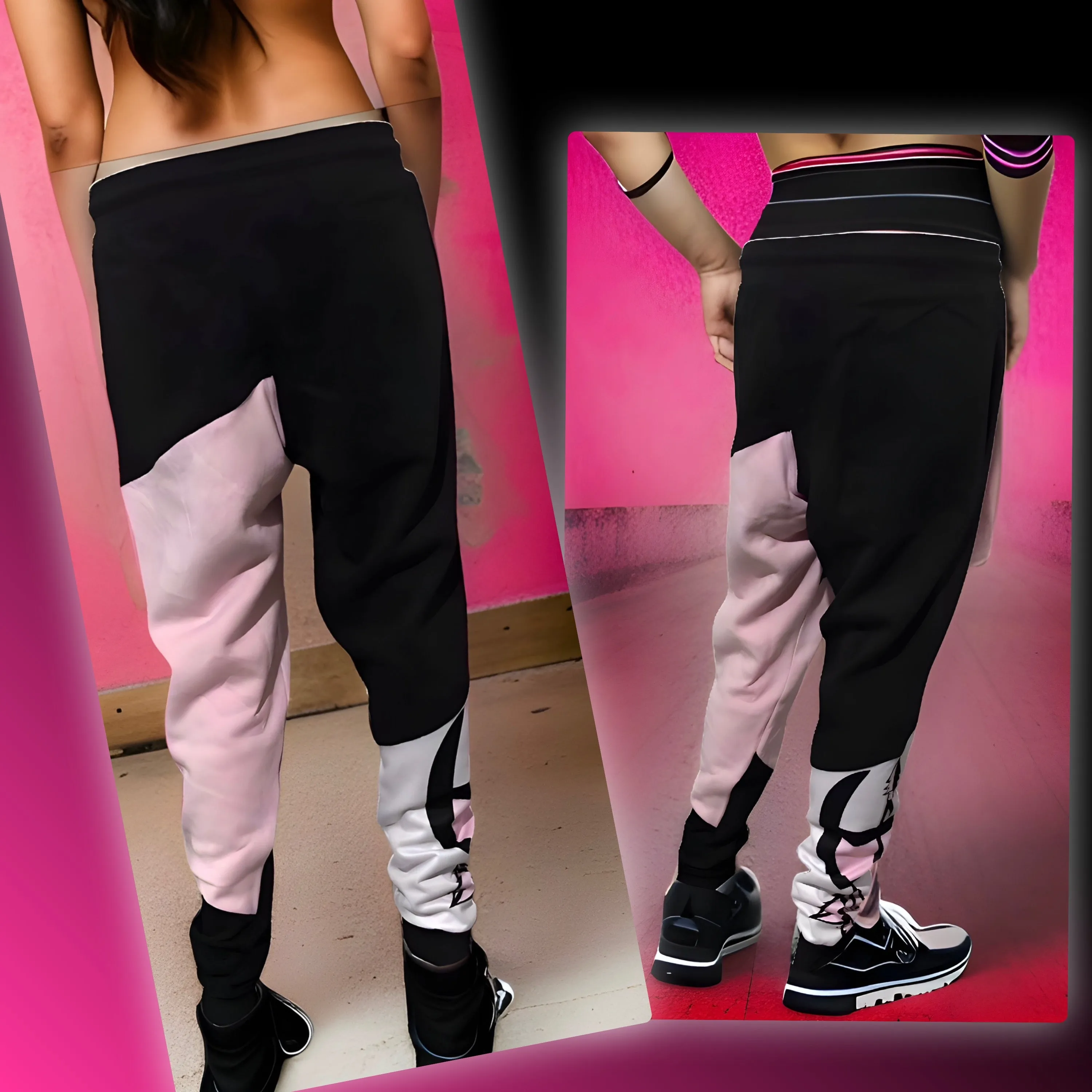 ^CHAMPION CHIEF^ LUXURY (PINK-MULTI) JOGGER SWEATPANTS (UNISEX) (CUT & SEW)