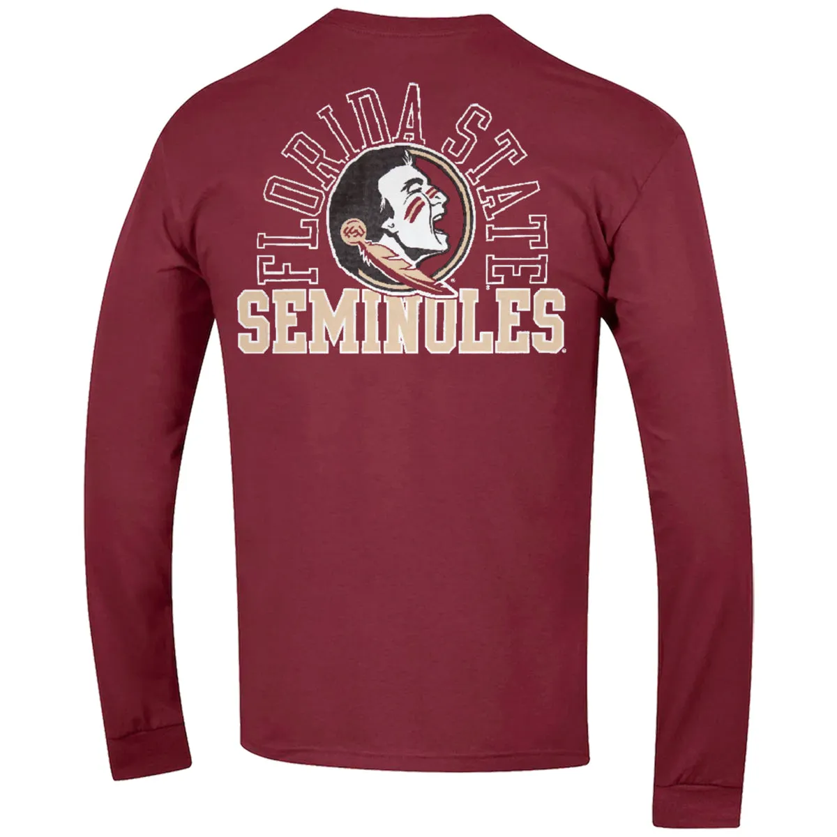 Champion Men's Florida State Seminoles/Seminole Logo Design Long Sleeve T-shirt - Garnet