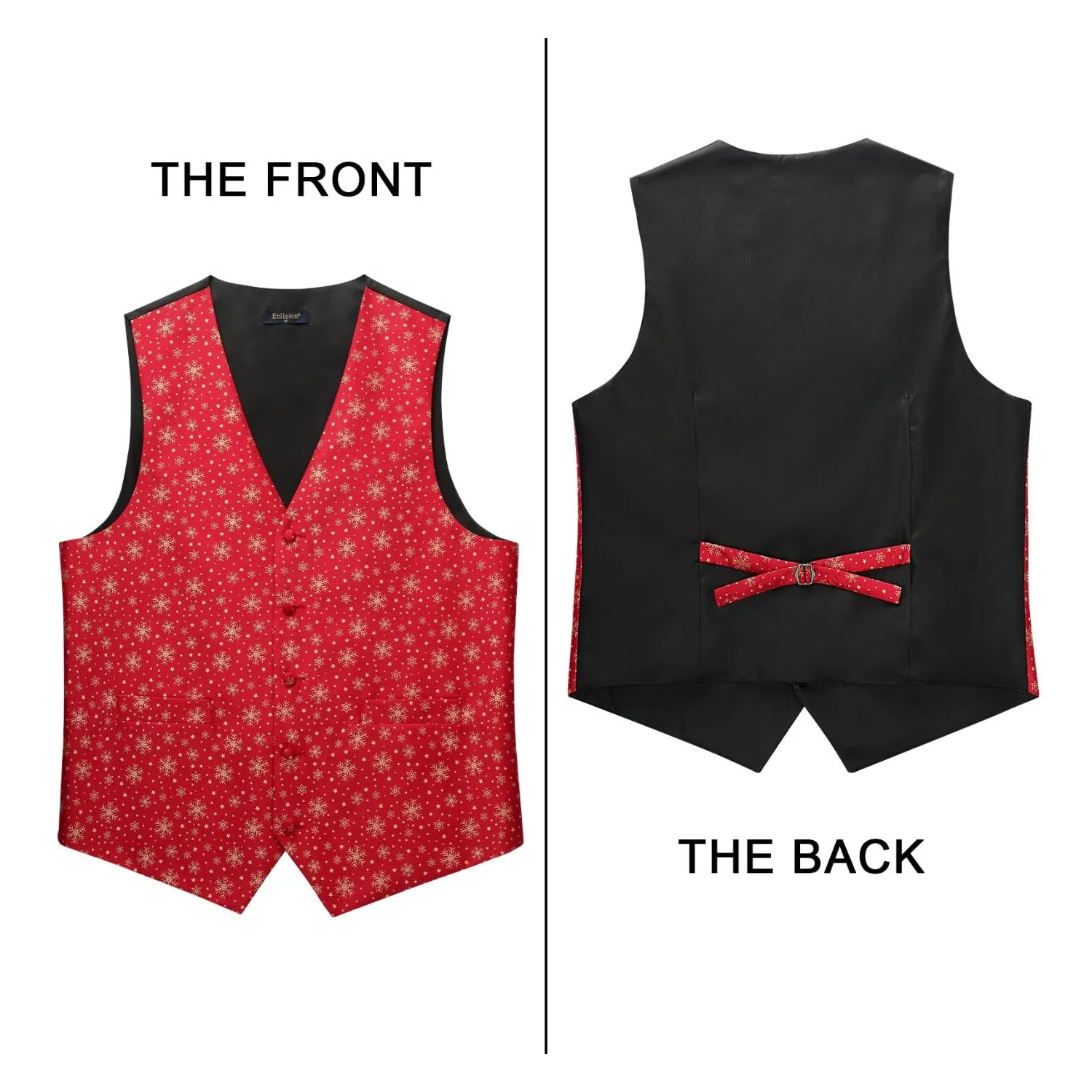 Christmas 3pc Suit Vest - RED-SNOW