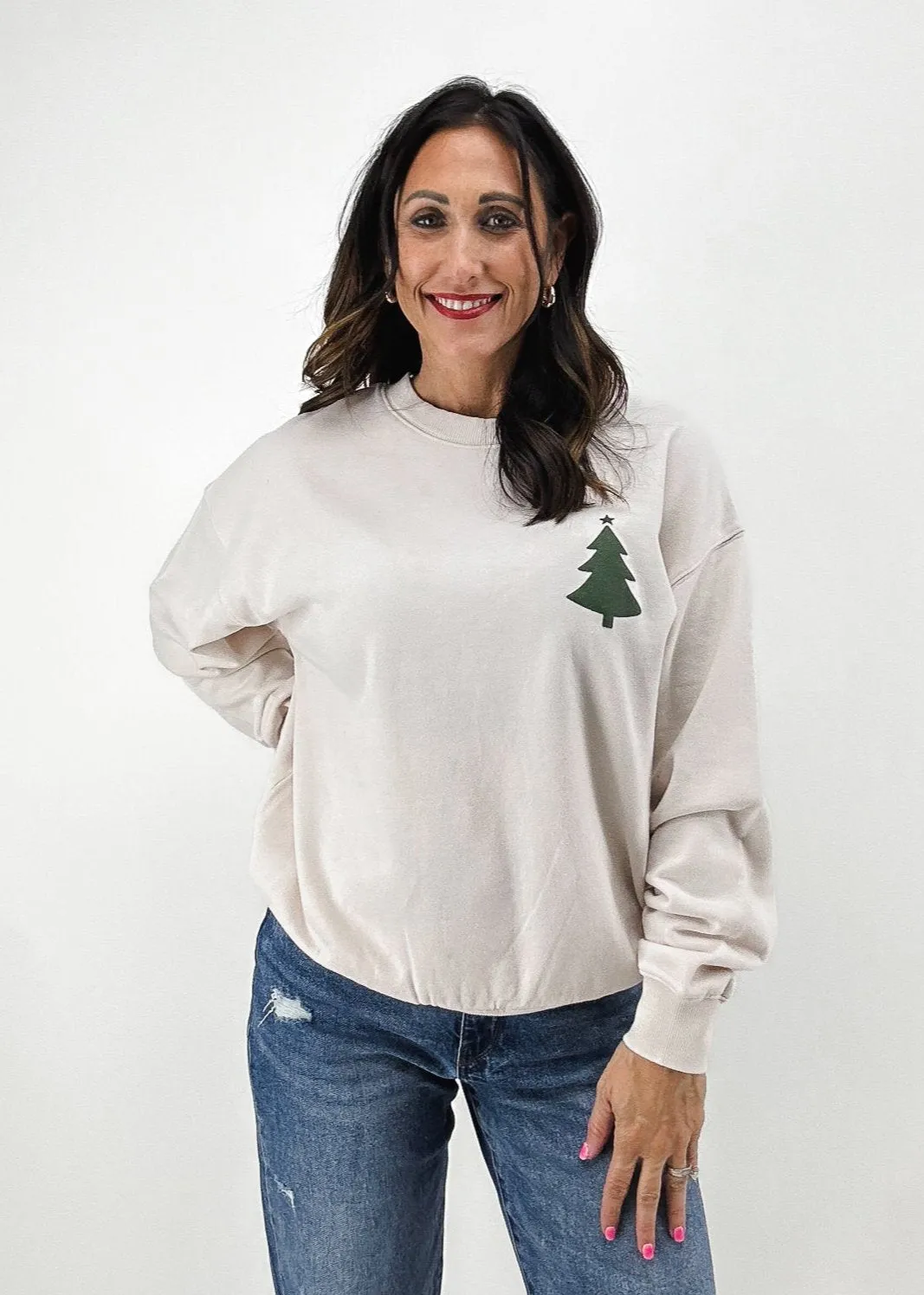 Christmas Tree Puffy Graphic Sweatshirt