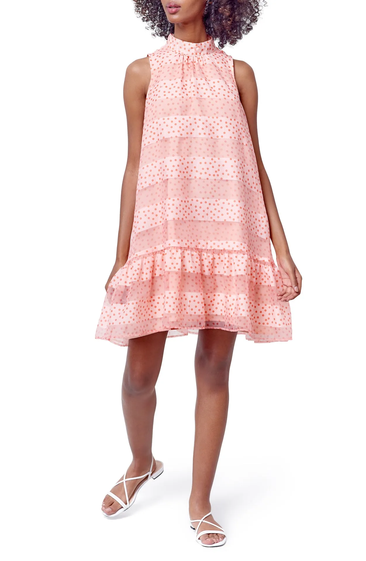 CLAUDE Babydoll Dress - Dot/stripe