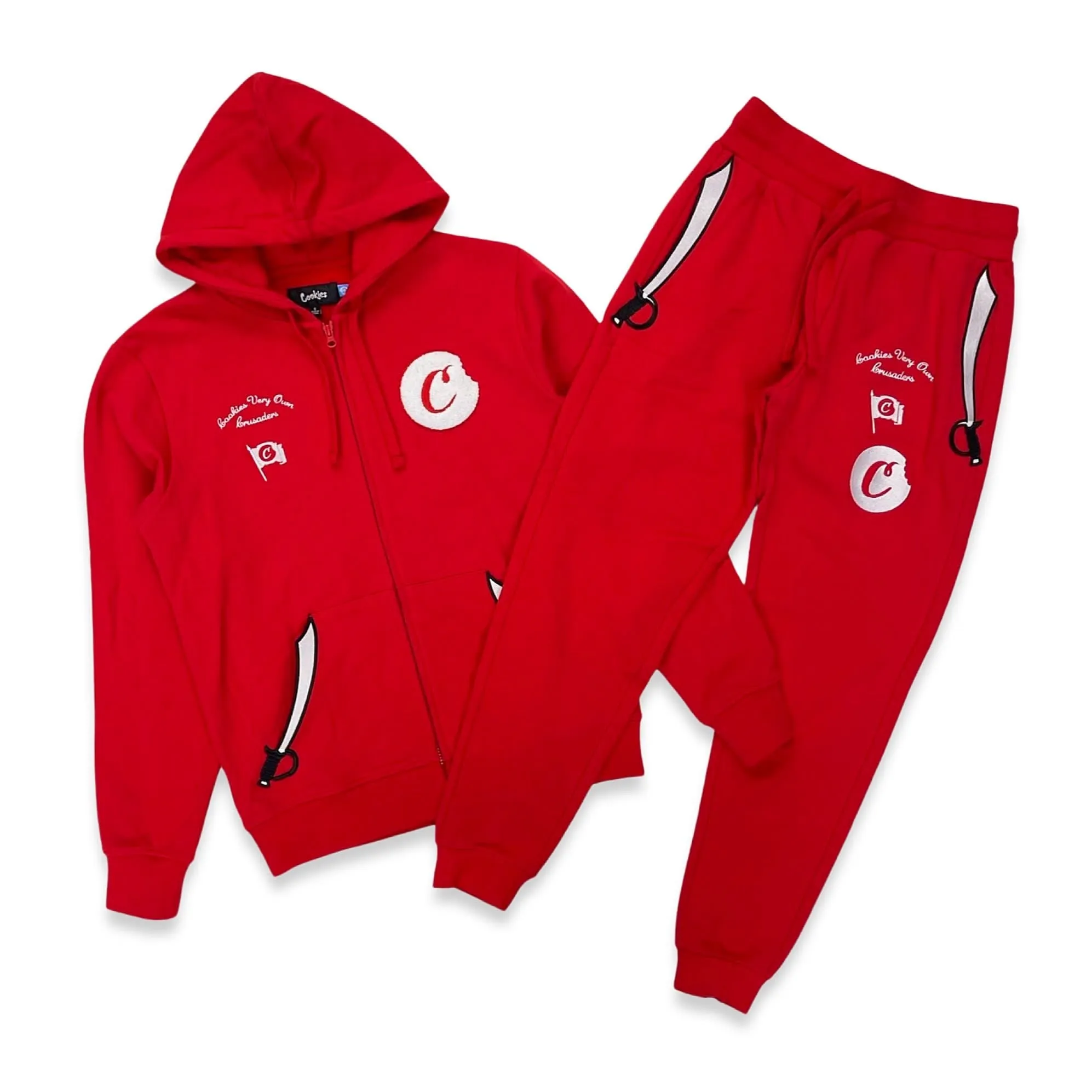 Cookies CRUSADERS ZIP HOODIE JOGGER SET (RED)