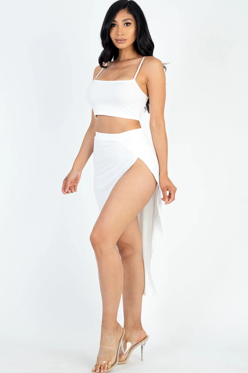 Crop Cami & Split Thigh Maxi Skirt Set