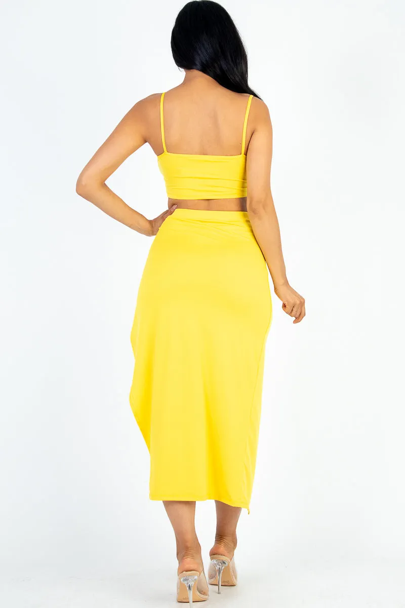 Crop Cami & Split Thigh Maxi Skirt Set