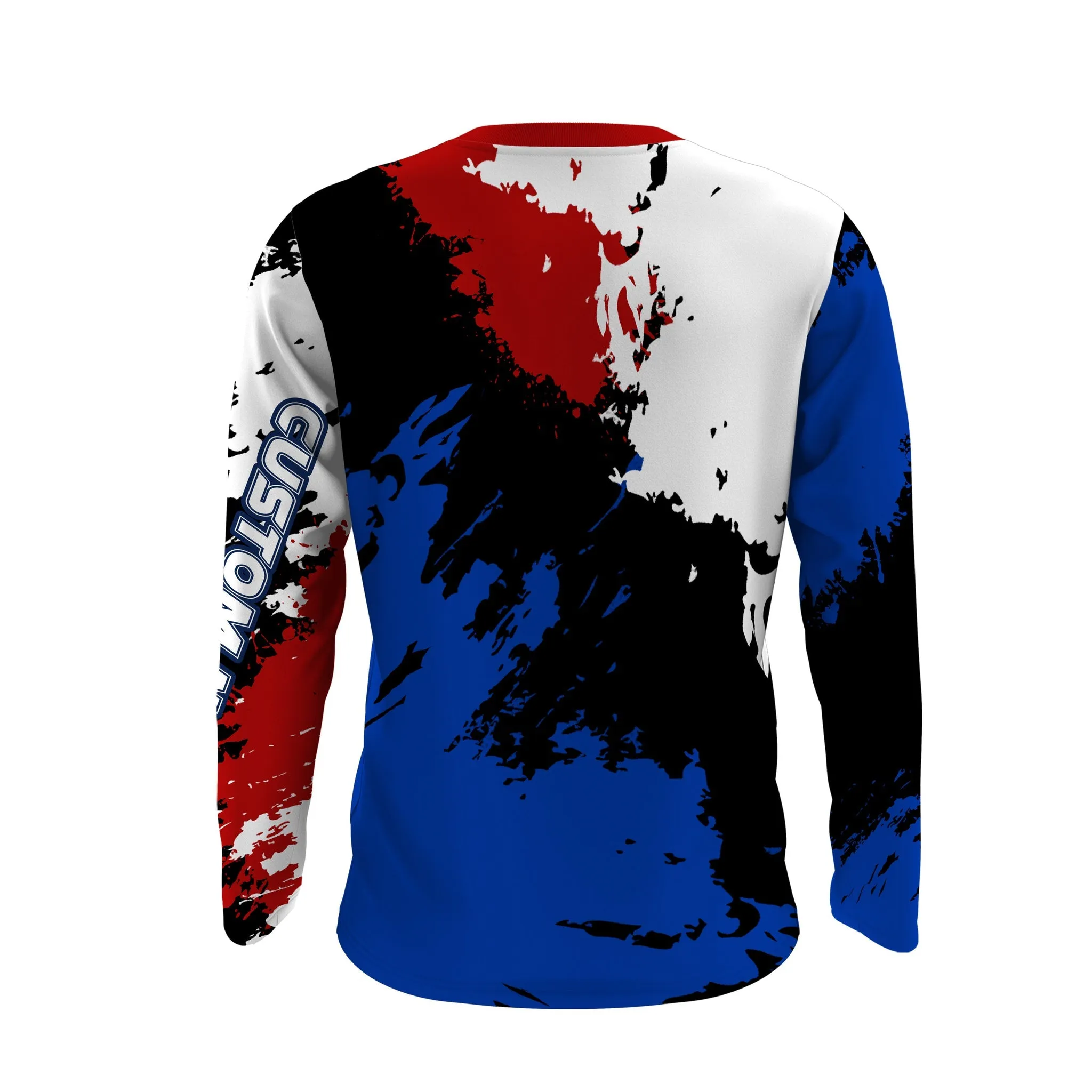 Cycling Watercolor Long Sleeve Jersey, Road Bike Shirt, MTB Downhill Racing Shirt for Team