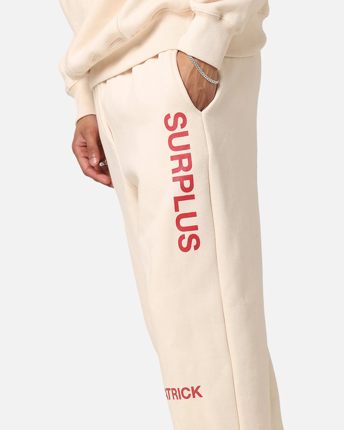 Daniel Patrick Surplus Logo Sweatpants Cream/Maroon