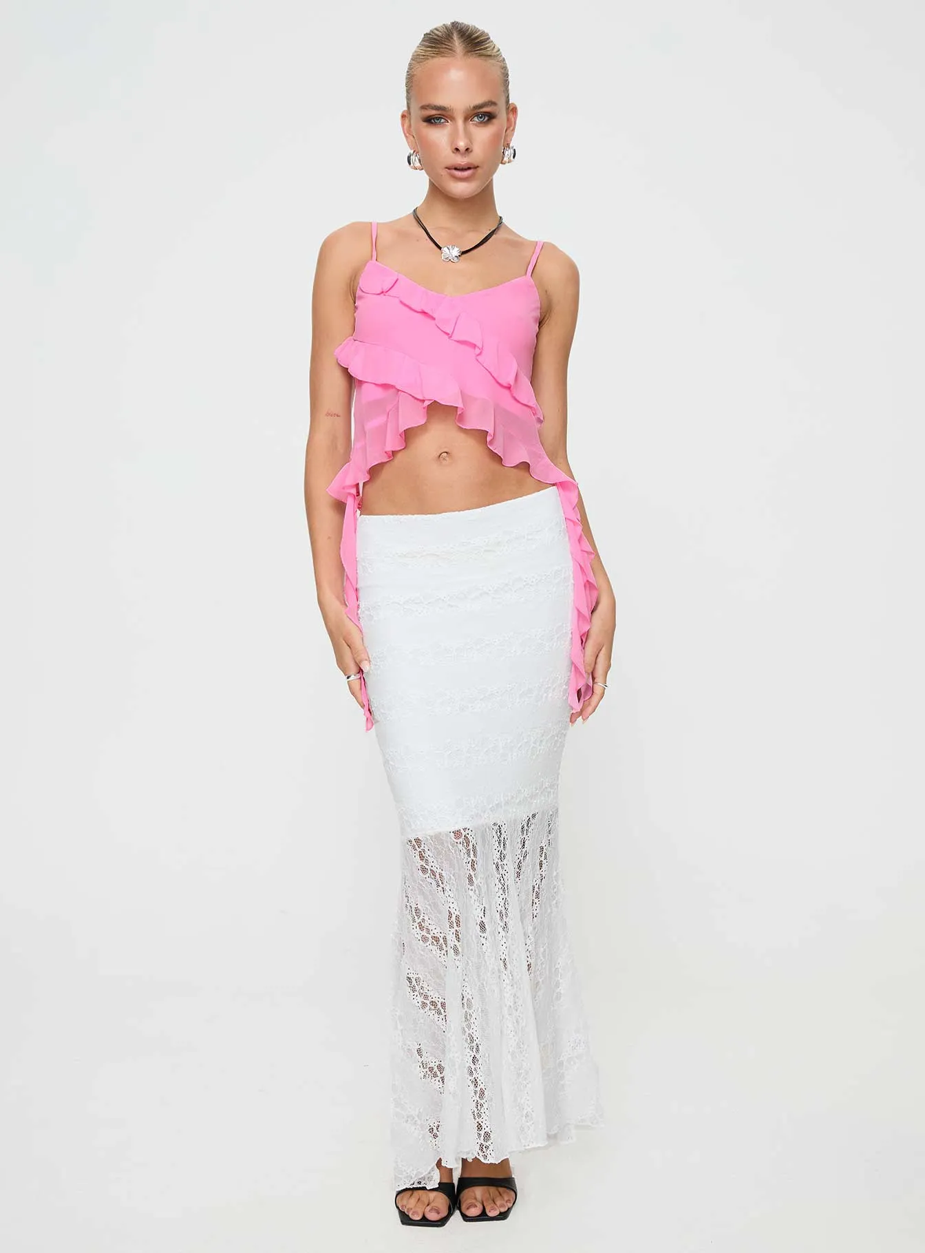 Date Night Maxi Skirt White