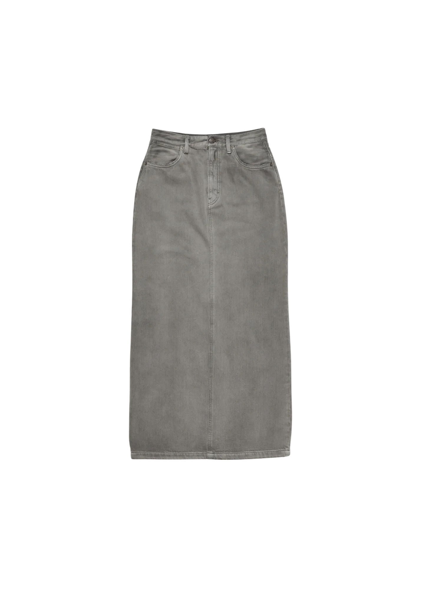 Denim Maxi Skirt in Anthracite Grey