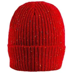 Dents Ribbed Knit Beanie Hat - Berry Red