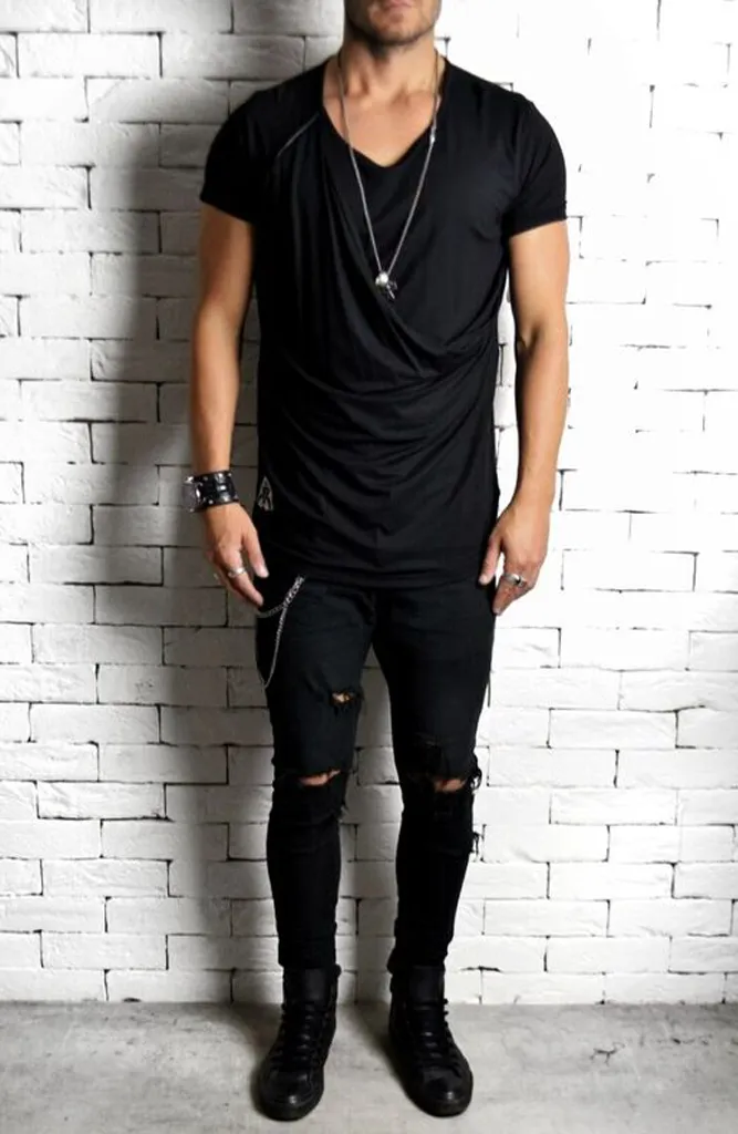 Directional Drape T-Shirt - Black