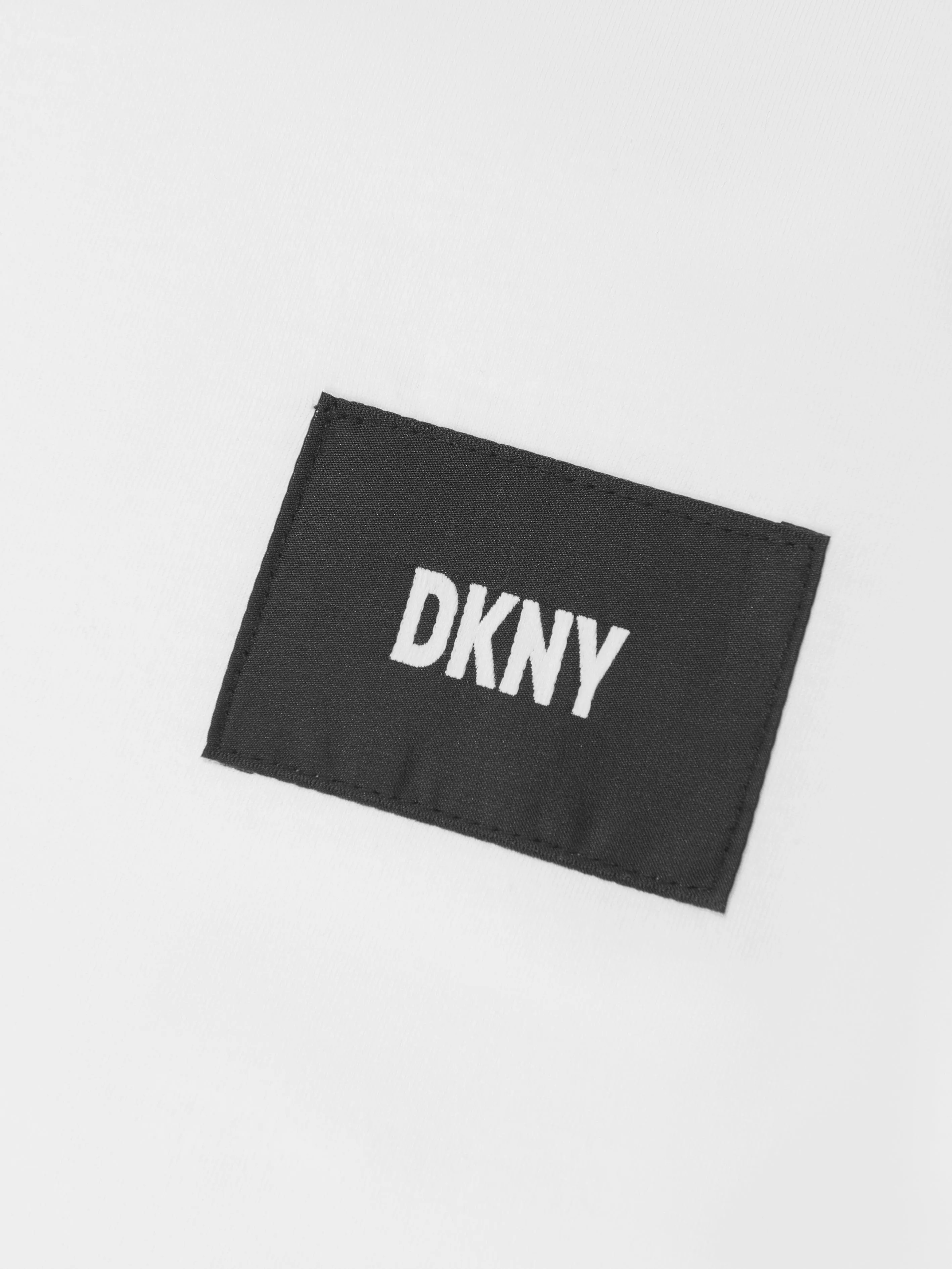 DKNY Girls Long Sleeve Logo T-Shirt in White