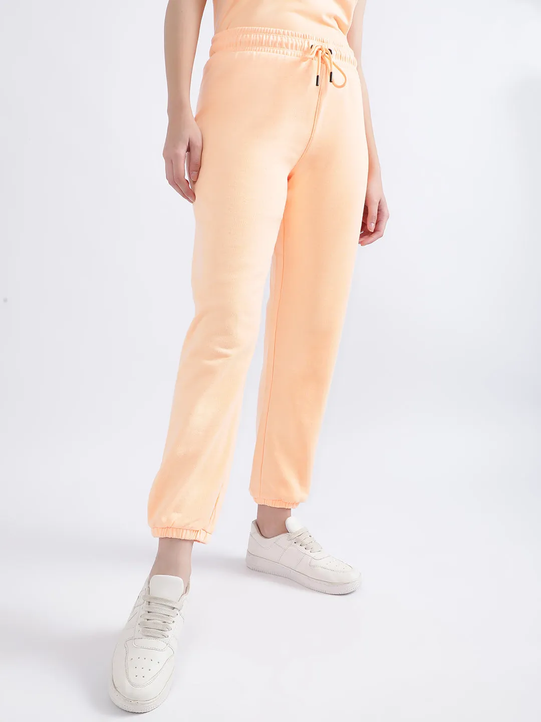 DKNY Women Peach Solid Regular Fit Sweatpant