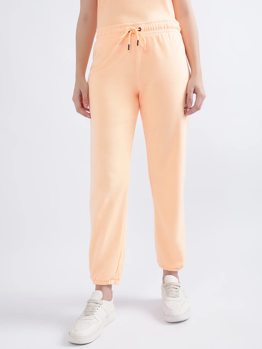 DKNY Women Peach Solid Regular Fit Sweatpant