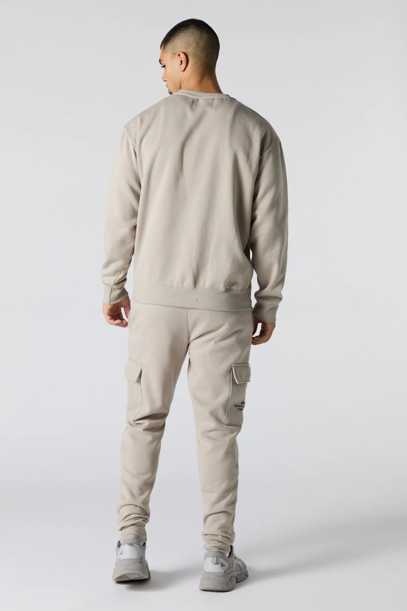 Embroidered Fleece Cargo Jogger