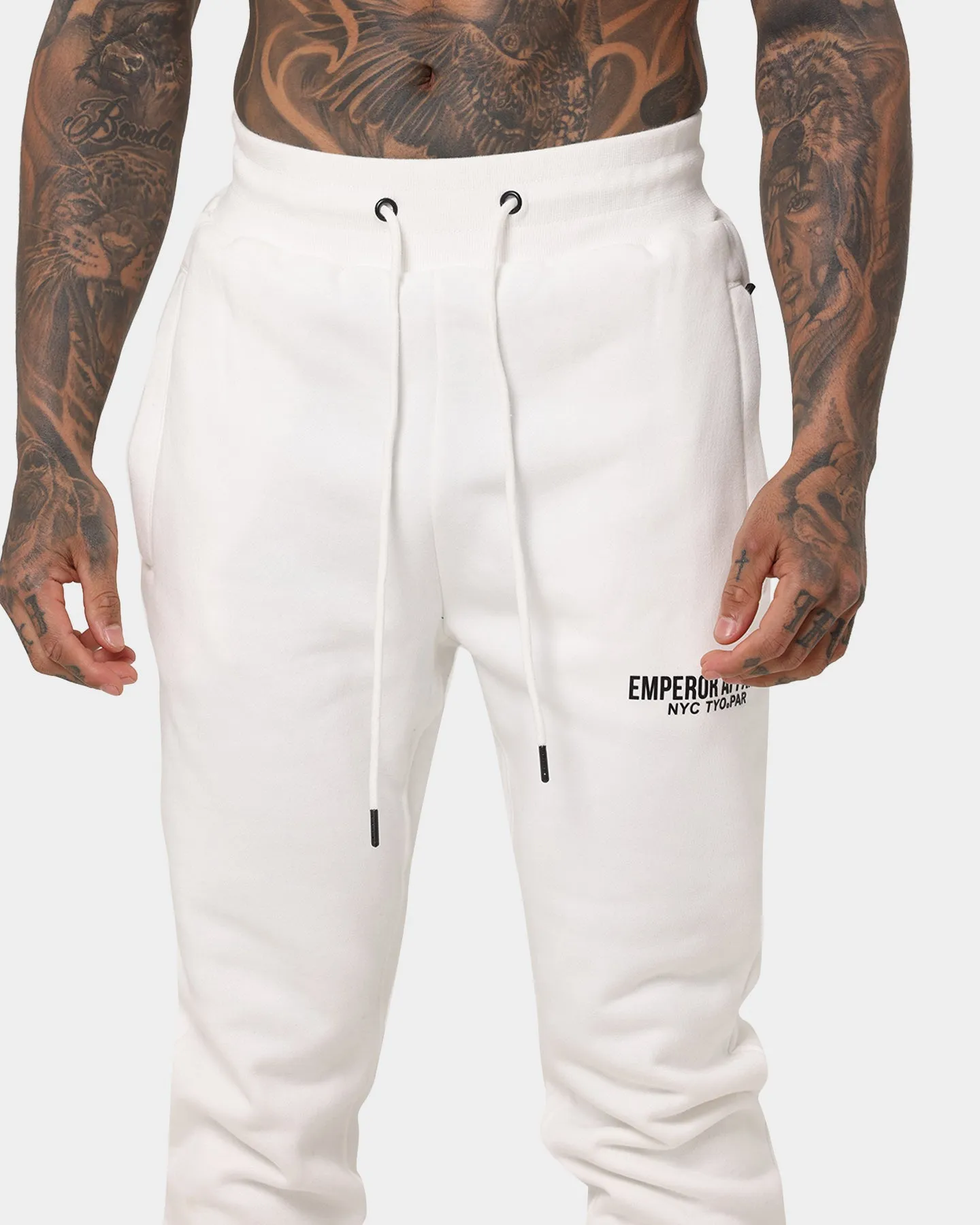 Emperor Apparel Faded Sweat Pants White